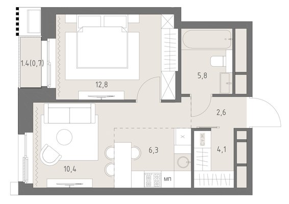 Продам двухкомнатную (2-комн.) квартиру (долевое), Верейская ул, 12, Москва г