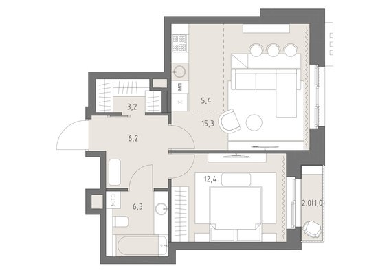 Продам двухкомнатную (2-комн.) квартиру (долевое), Верейская ул, 12, Москва г