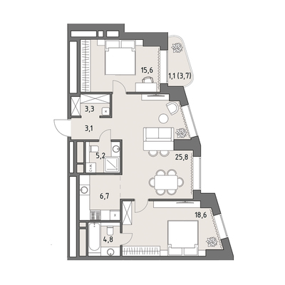 Продам трехкомнатную (3-комн.) квартиру (долевое), Верейская ул, 12, Москва г