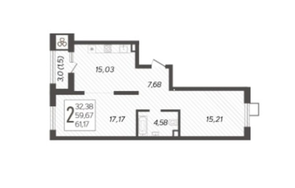 Продам двухкомнатную (2-комн.) квартиру, Питерская ул, 40к3, Краснодар г