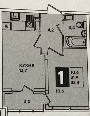 Продам однокомнатную (1-комн.) квартиру, им. Героя Пешкова ул, 14к5, Краснодар г