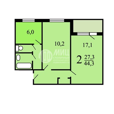 Продам двухкомнатную (2-комн.) квартиру, Энтузиастов ш, 100к4, Москва г