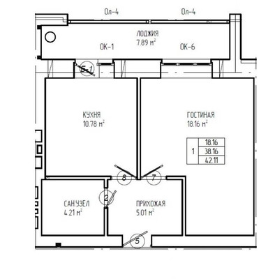 Продам однокомнатную (1-комн.) квартиру, Молодежная ул, 22, Семеновка с