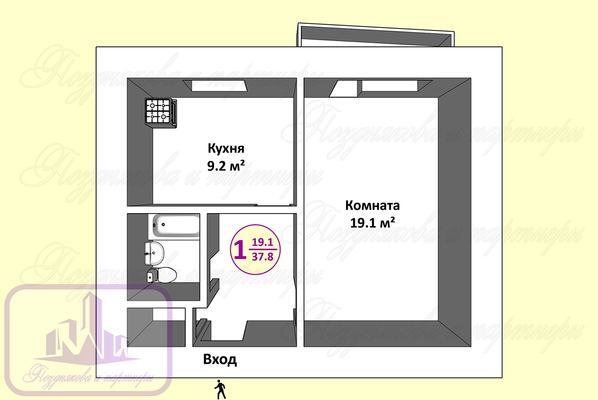 Продам однокомнатную (1-комн.) квартиру, 1, Мосейково с