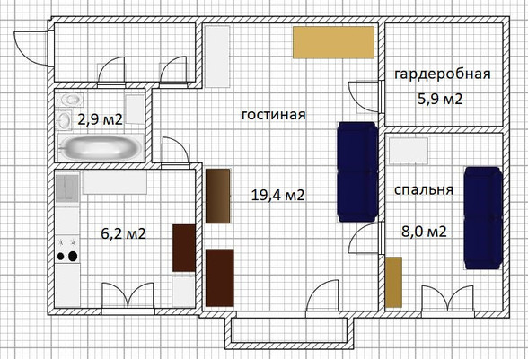 Продам двухкомнатную (2-комн.) квартиру, Литейная ул, 66/87, Брянск г
