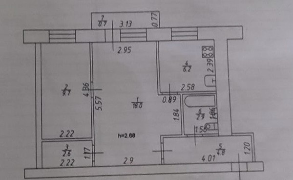 Продам двухкомнатную (2-комн.) квартиру, Декабристов ул, 121, Казань г