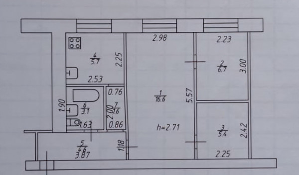 Продам двухкомнатную (2-комн.) квартиру, Ибрагимова пр-кт, 2, Казань г