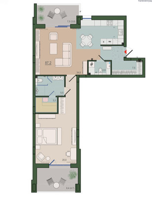 Продам однокомнатную (1-комн.) квартиру, Молодой гвардии ул, 34, Калининград г