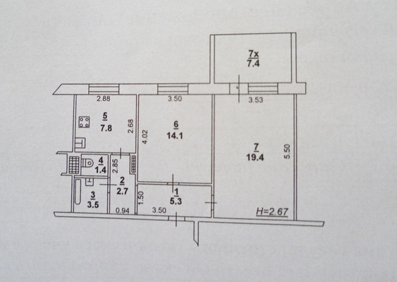 Продам двухкомнатную (2-комн.) квартиру, Таганрогская ул, 120/2, Ростов-на-Дону г