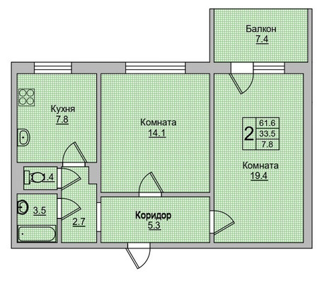 Продам двухкомнатную (2-комн.) квартиру, Таганрогская ул, 120/2, Ростов-на-Дону г