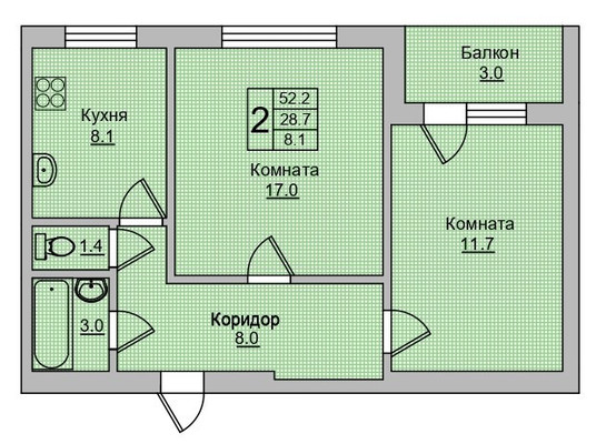Продам двухкомнатную (2-комн.) квартиру, Можайская ул, 159, Ростов-на-Дону г