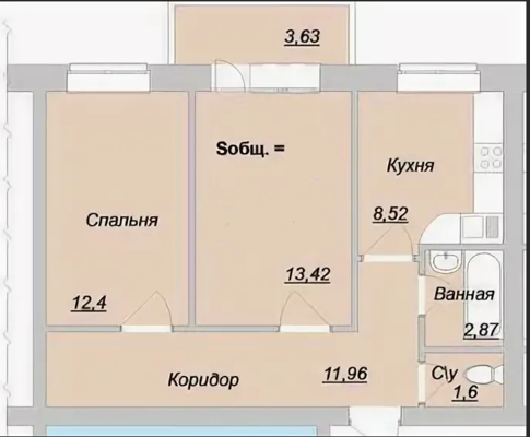 Продам двухкомнатную (2-комн.) квартиру, Очеретина ул, 6, Екатеринбург г