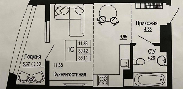 Продам однокомнатную (1-комн.) квартиру, Привокзальная ул, 3, Ростов-на-Дону г