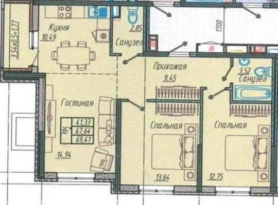 Продам трехкомнатную (3-комн.) квартиру, им. генерала Корнилова ул, 10к, Краснодар г
