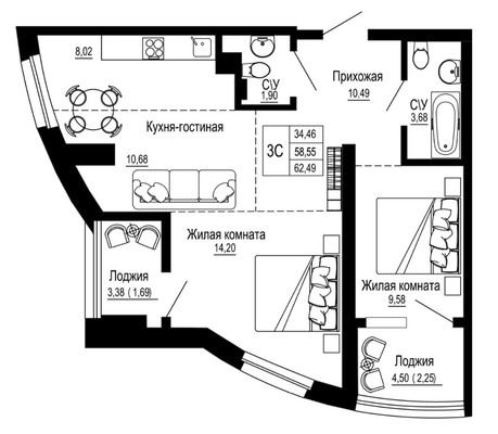Продам трехкомнатную (3-комн.) квартиру, Привокзальная ул, 3Б, Ростов-на-Дону г