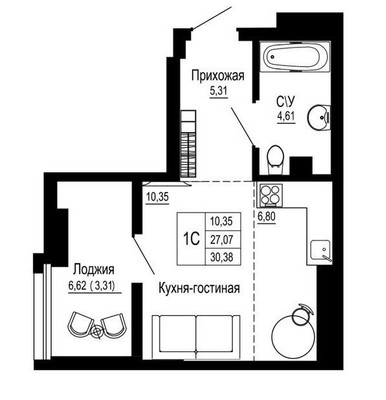 Продам однокомнатную (1-комн.) квартиру, Привокзальная ул, 3/1, Ростов-на-Дону г
