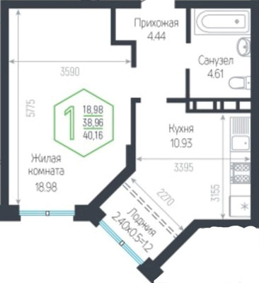 Продам однокомнатную (1-комн.) квартиру, Обрывная ул, 132/14, Краснодар г