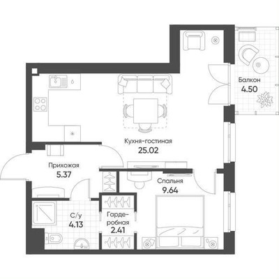 Продам двухкомнатную (2-комн.) квартиру (долевое), Гаврилова ул, 1, Казань г