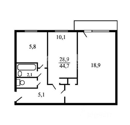 Продам двухкомнатную (2-комн.) квартиру, Туристская ул, 19к2, Москва г