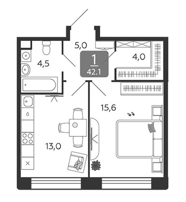 Продам однокомнатную (1-комн.) квартиру (долевое), Петра Кончаловского ул, 7к1, Москва г