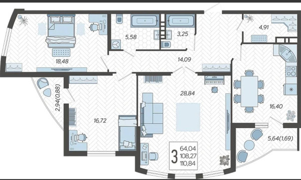 Продам трехкомнатную (3-комн.) квартиру (долевое), Уральская ул, 100/6, Краснодар г