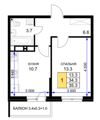 Продам однокомнатную (1-комн.) квартиру, им. Героя Ростовского ул, 8к5, Краснодар г