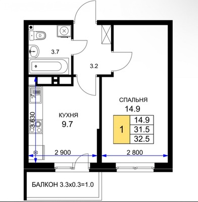 Сдам однокомнатную (1-комн.) квартиру, им. Героя Ростовского ул, 8к7, Краснодар г