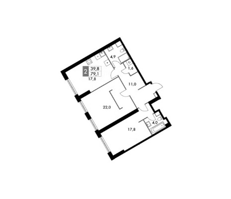 Продам двухкомнатную (2-комн.) квартиру, Академика Волгина ул, 2к1, Москва г