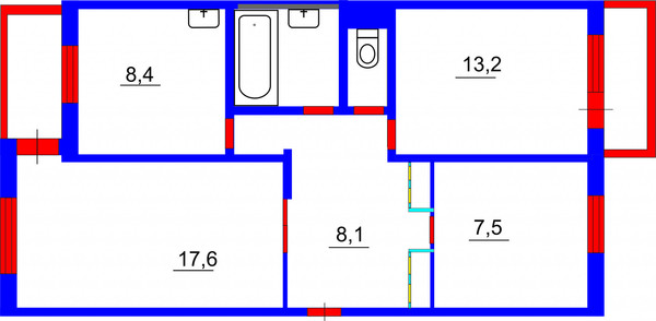 Продам трехкомнатную (3-комн.) квартиру, Менжинского ул, 9ка, Красноярск г