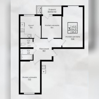 Продам трехкомнатную (3-комн.) квартиру, им. Марины Цветаевой ул, 13, Краснодар г