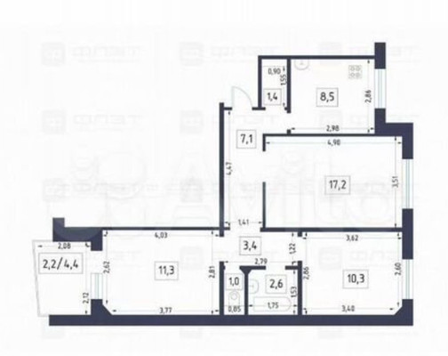 Продам трехкомнатную (3-комн.) квартиру, Ломжинская ул, 6, Казань г