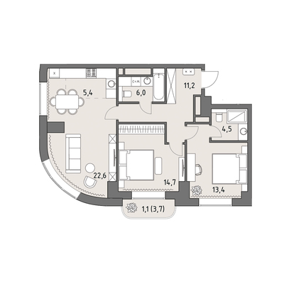 Продам трехкомнатную (3-комн.) квартиру (долевое), Верейская ул, 12, Москва г