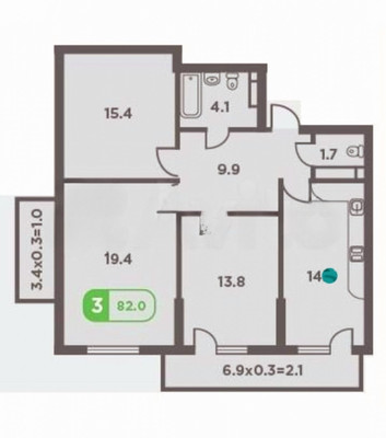 Продам трехкомнатную (3-комн.) квартиру, им. Невкипелого ул, 242к1, Краснодар г