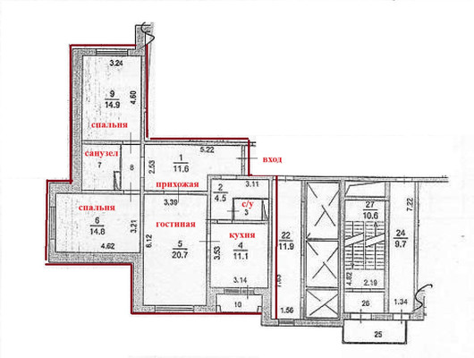 Продам трехкомнатную (3-комн.) квартиру, Лесной снт, 5к1, Подольской машинно-испытательной станции п