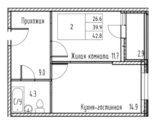 Продам двухкомнатную (2-комн.) квартиру, Маршала Жукова пр-кт, 18/1, Ростов-на-Дону г