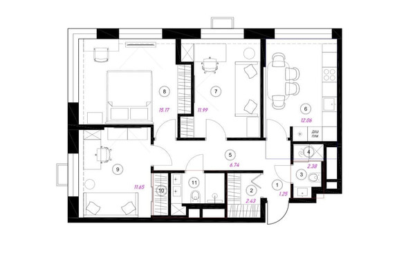 Продам трехкомнатную (3-комн.) квартиру, 3-я Хорошёвская ул, 17А, Москва г