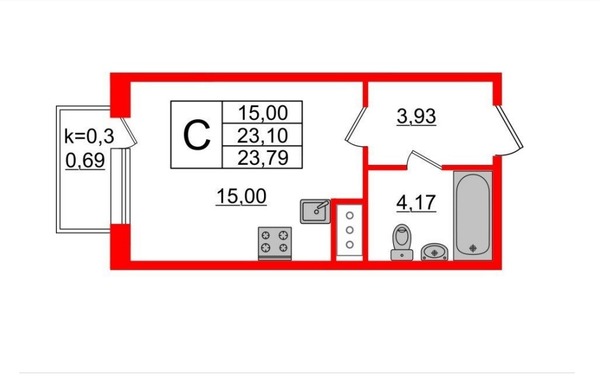 Продам однокомнатную (1-комн.) квартиру, Нижняя ул, 5к2, Бугры п