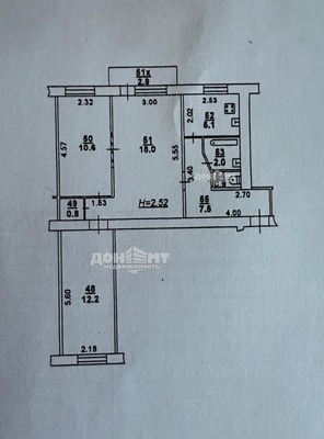 Продам трехкомнатную (3-комн.) квартиру, Коммунистический пр-кт, 2/2, Ростов-на-Дону г