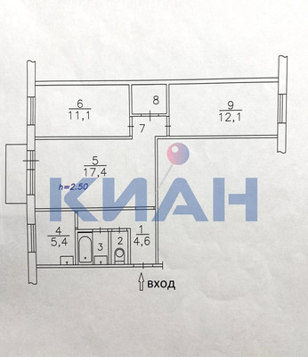 Продам трехкомнатную (3-комн.) квартиру, Сибирский пер, 6, Красноярск г