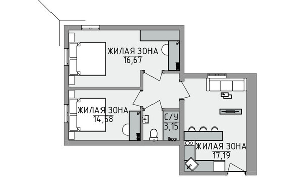 Продам трехкомнатную (3-комн.) квартиру, Володарского ул, 9, Алушта г