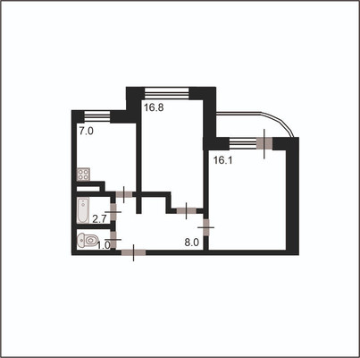 Продам двухкомнатную (2-комн.) квартиру, Моравский пер, 7к1, Санкт-Петербург г