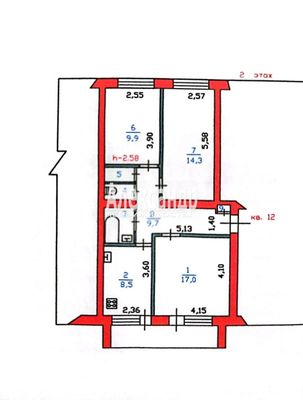 Продам комнату в 3-комн. квартире, 4, Возрождение п