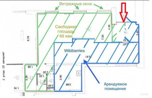 Сдам коммерческое помещение 69 м2, Тюменский проезд, 3к5, Москва г