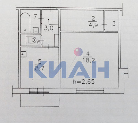 Продам однокомнатную (1-комн.) квартиру, Красной Армии ул, 121, Красноярск г