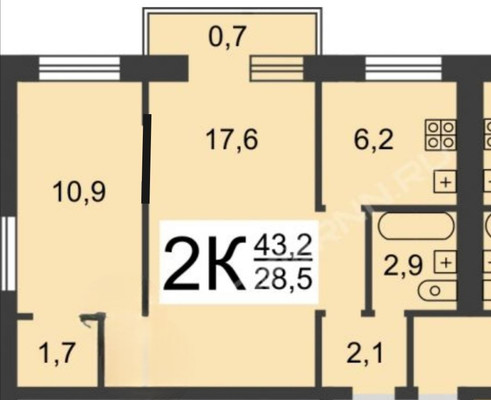 Продам двухкомнатную (2-комн.) квартиру, Молодежный пр-кт, 1б, Нижний Новгород г