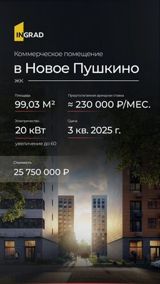 Продам торговое помещение 99,3 м2, Пушкинская ул, 1, Ашукино дп