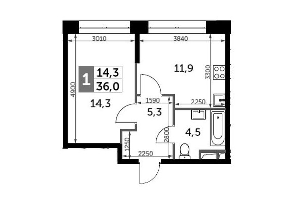 Продам однокомнатную (1-комн.) квартиру (долевое), Шеногина ул, 2к1, Москва г