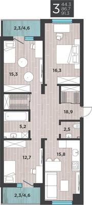 Продам трехкомнатную (3-комн.) квартиру, Большая Окружная 3-я ул, 243к3, Калининград г