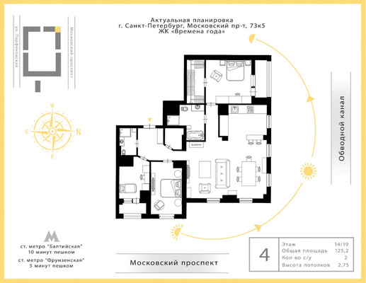 Продам многокомнатную квартиру, Московский пр-кт, 73к5, Санкт-Петербург г