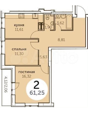Сдам двухкомнатную (2-комн.) квартиру, Революции ул, 48кБ, Пермь г
